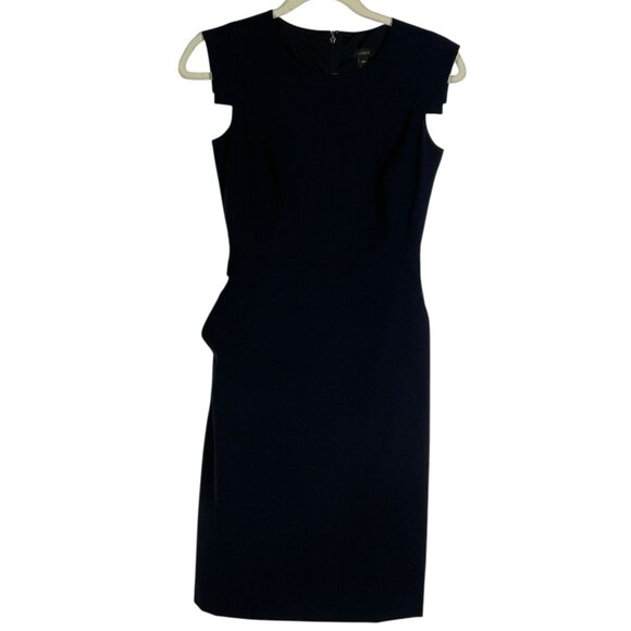 J.Crew 365 Resume Sheath in Navy Blue Italian Stretch Wool Dress, 00P - Picture 10 of 13